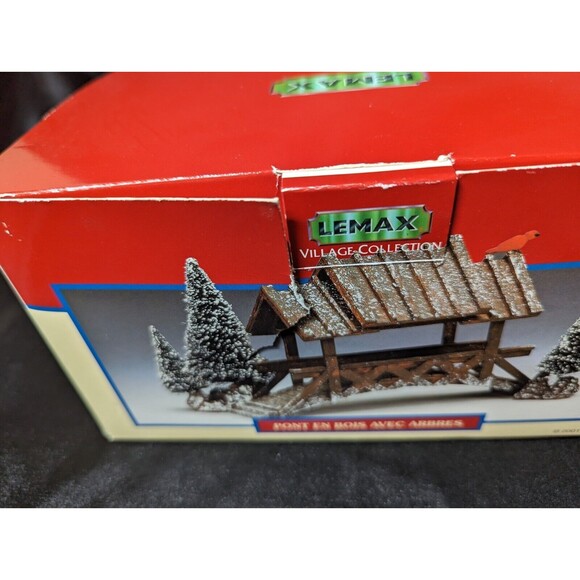 Lemax Wooden Bridge With Trees, Christmas Village Carole Towne Collection w/Box - Picture 5 of 14